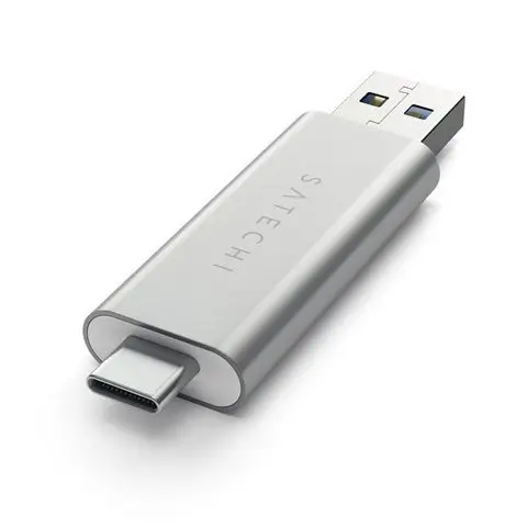 Кардридер Satechi Aluminum Type-C USB 3.0 and Micro/SD (USB 3.0 и Type-C) серебряный Док-станция купить в Барнауле фото 4