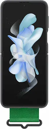 Накладка Samsung Z Flip4 Silicone Cover with Strap черная Накладка оригинальная Samsung купить в Барнауле фото 6