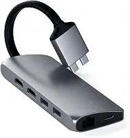 Адаптер Satechi Type-C Dual Multimedia Adapter для MacBook с двумя портами USB-C серый космос Док-станция купить в Барнауле