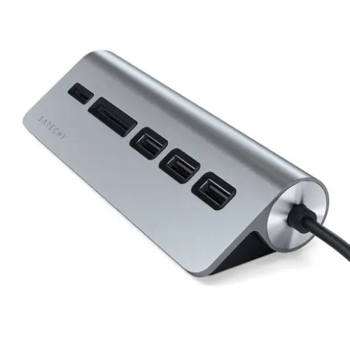 Адаптер Satechi Type-C USB Hub&Micro/SD Card Reader 3 порта USB 3.0 серый космоc Док-станция купить в Барнауле фото 3