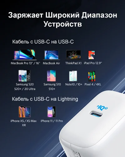 СЗУ Anker PowerPort III Pod 65W A2712 USB-C White СЗУ Anker купить в Барнауле фото 2