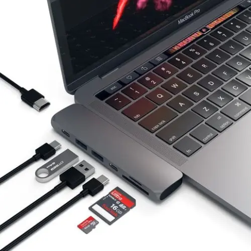 Хаб Satechi Aluminum Pro Hub для Macbook Pro USB-C HDMI Серый космос. Док-станция купить в Барнауле фото 4