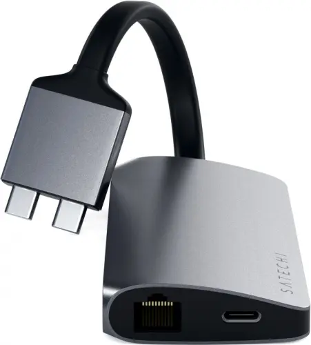 Адаптер Satechi Type-C Dual Multimedia Adapter для MacBook с двумя портами USB-C серый космос Док-станция купить в Барнауле фото 6