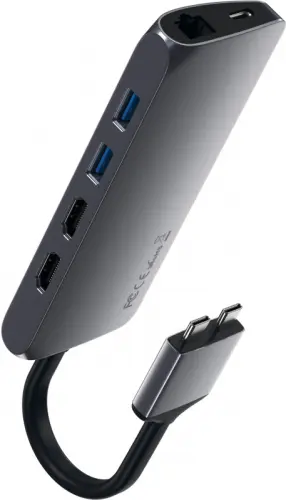 Адаптер Satechi Type-C Dual Multimedia Adapter для MacBook с двумя портами USB-C серый космос Док-станция купить в Барнауле фото 3
