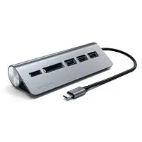 Адаптер Satechi Type-C USB Hub&Micro/SD Card Reader 3 порта USB 3.0 серый космоc Док-станция купить в Барнауле