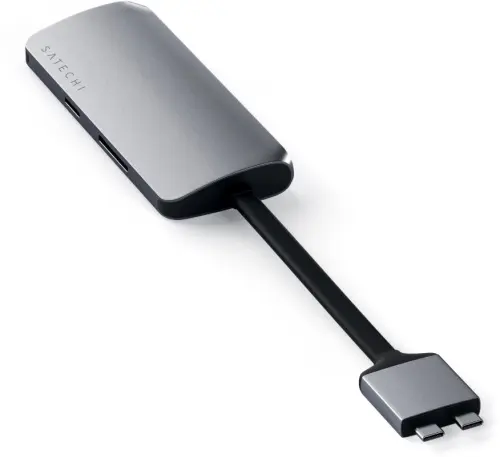 Адаптер Satechi Type-C Dual Multimedia Adapter для MacBook с двумя портами USB-C серый космос Док-станция купить в Барнауле фото 5