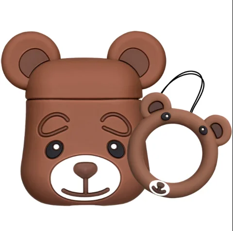 Чехол для AirPods Brown Bear силиконовый коричневый Deppa  Аксессуары для наушники Apple купить в Барнауле
