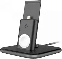 Подставка-док станция Twelve South HiRise Duet для iPhone и Apple Watch (черный/серебристый) Подставки для планшетов и смартфонов купить в Барнауле