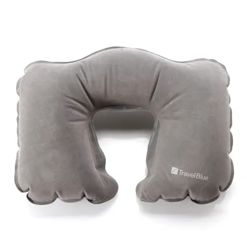 Подушка для путешествия Travel Blue Neck Pillow надувная серо-синяя В самолет купить в Барнауле
