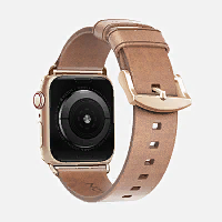 купить Ремешок для Apple Watch Band 40/38mm Nomad Modern Strap кожанный светло-коричневый (застежка золото) в Барнауле фото 2