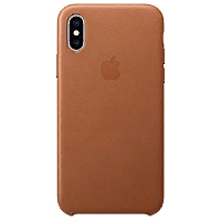 купить Накладка Apple iPhone XS Leather Case Saddle Brown (коричневый) в Барнауле