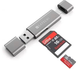 купить Кардридер Satechi Aluminum Type-C USB 3.0 and Micro/SD (USB 3.0 и Type-C) серебряный в Барнауле фото 2