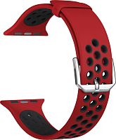 купить Ремешок для Apple Watch Band 42/44mm Lyambda Alioth силиконовый красный/черный в Барнауле