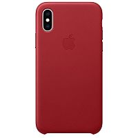 купить Накладка Apple iPhone XS Leather Case Red (красный) в Барнауле