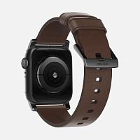 купить Ремешок для Apple Watch Band 44/42mm Nomad Modern Strap кожанный темно-коричневый (застежка черная) в Барнауле