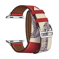 купить Ремешок для Apple Watch Band 42/44mm Lyambda Meridiana Ремешок кожанный красно-бежевая LWA-01-40-BKP в Барнауле