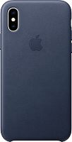 купить Накладка Apple iPhone XS Max Leather Case Midnight Blue (темно-синий) в Барнауле
