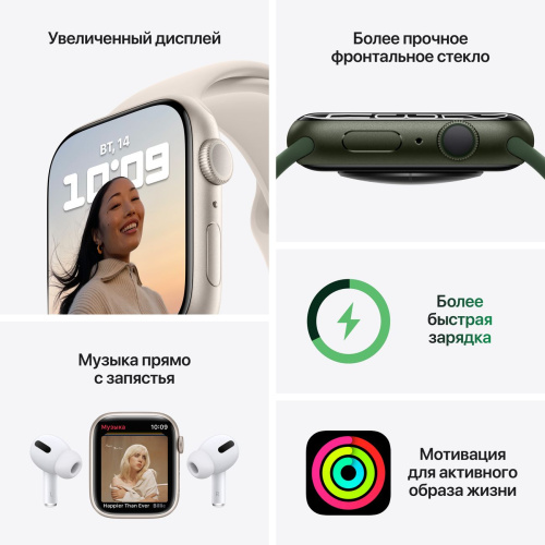 купить Apple Watch Series 7 GPS 45mm Case Blue Aluminium Band Green в Барнауле фото 7