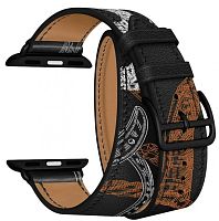 купить Ремешок для Apple Watch Band 38/40mm Lyambda Meridiana Ремешок кожанный черно-белаяLWA-01-40-RDP в Барнауле