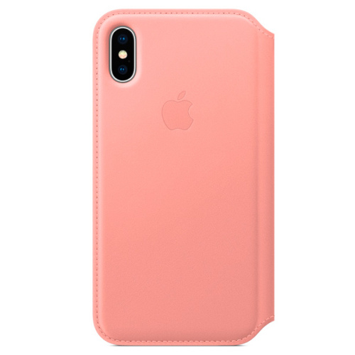 купить Чехол Apple iPhone X Leather Folio Soft Pink (розовый) в Барнауле