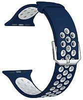 купить Ремешок для Apple Watch Band 38/40mm Lyambda Alioth силиконовый синий/белый в Барнауле