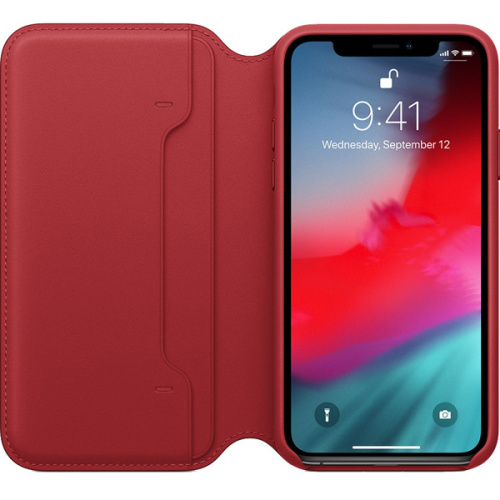 купить Чехол Apple iPhone XS Max Leather Folio Red (красный) в Барнауле фото 2