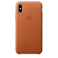 купить Накладка Apple iPhone X Leather Case Saddle Brown (коричневый) в Барнауле