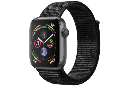 Apple Watch Series 4 44mm Case Space Grey Aluminium Sport Band Black Apple купить в Барнауле фото 2