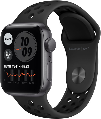 Apple Watch Series SE GPS 40mm Case Space Grey Aluminium Nike Sport Band Black Apple купить в Барнауле