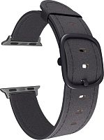 купить Ремешок для Apple Watch Band 42/44mm Lyambda Minkar кожаный черный в Барнауле