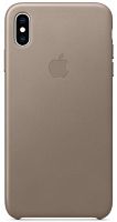 купить Накладка Apple iPhone XS Leather Case Taupe (платиново-серый) в Барнауле