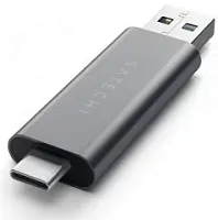 купить Кардридер Satechi Aluminum Type-C USB 3.0 and Micro/SD (USB 3.0 и Type-C) серый космос в Барнауле