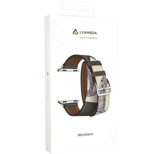 купить Ремешок для Apple Watch Band 42/44mm Lyambda Meridiana Ремешок кожанный черно-белый LWA-01-44-BK в Барнауле фото 2