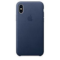 купить Накладка Apple iPhone X Leather Case Midnight Blue (синий) в Барнауле
