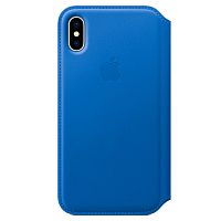 купить Чехол Apple iPhone X Leather Folio Electric Blue (синий) в Барнауле