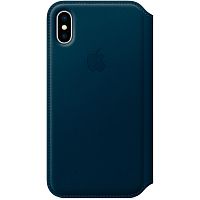 купить Чехол Apple iPhone X Leather Folio Cosmos Blue (синий) в Барнауле