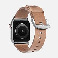 купить Ремешок для Apple Watch Band 40/38mm Nomad Modern Strap Slim кож. светло-коричневый (заст. серебро) в Барнауле