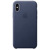 купить Накладка Apple iPhone XS Leather Case Midnight Blue (синий) в Барнауле